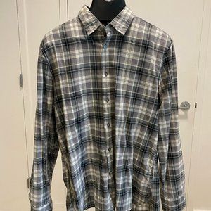 John Varvatos Blue Plaid Buttondown